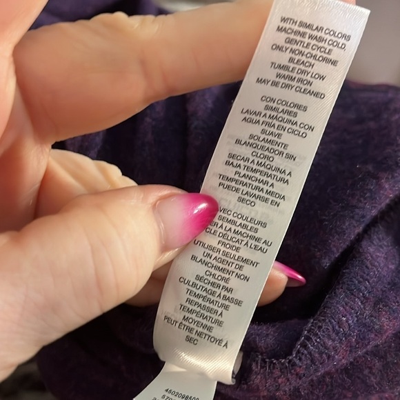 Chico’s Weekend CoziSoft Spacedye Tee Zip Pocket Long Sleeves Size 3 XL - Picture 8 of 9